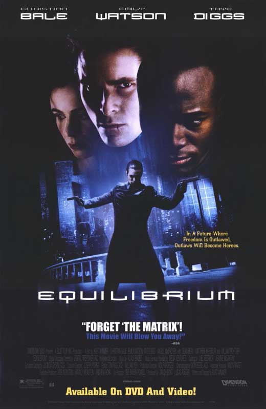 Equilibrium Movie Poster Print showcasing striking visual art.