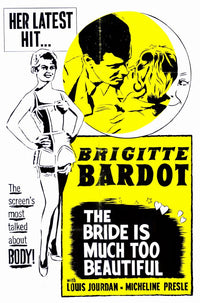 The Bride Is Much Too Beautiful movie poster print featuring vibrant colors and classic film imagery.