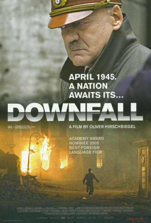 Downfall Movie Poster Print featuring intense WWII film artwork.