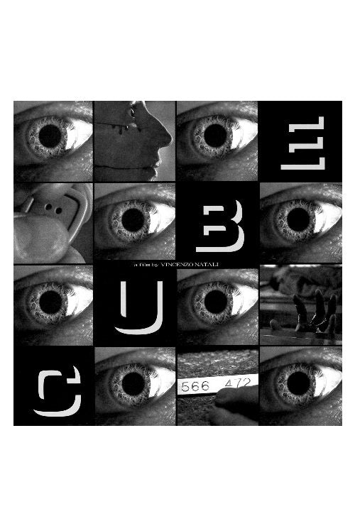 Cube Movie Poster Print showcasing the suspenseful atmosphere of the classic film.