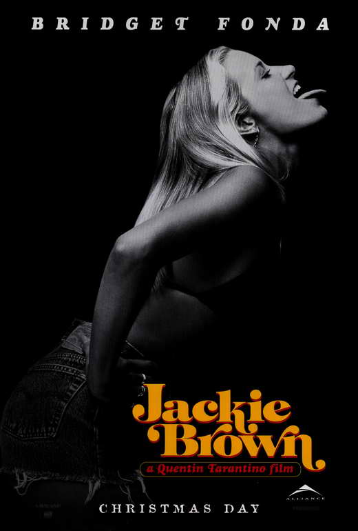 Jackie Brown Movie Poster Print featuring vibrant colors and cinematic design.