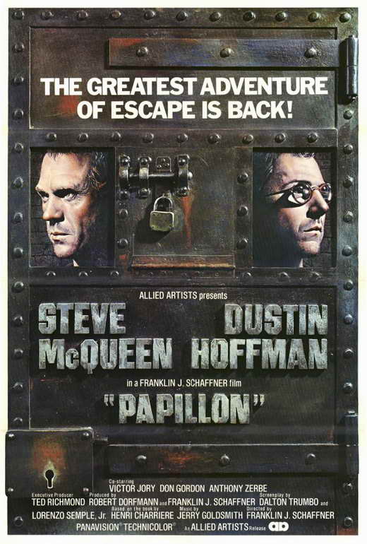 Papillon Movie Poster Print featuring classic film imagery.