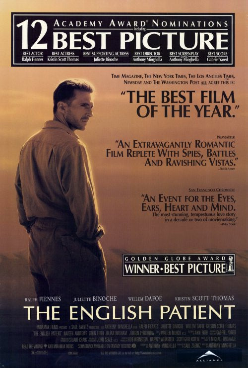 The English Patient Movie Poster Print showcasing cinematic art.