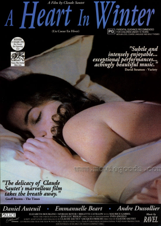 A Heart in Winter Movie Poster Print showcasing romance and winter themes.