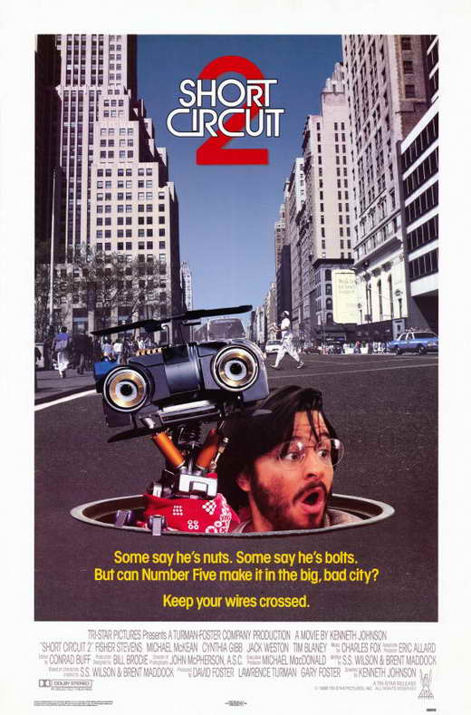 Short Circuit 2 Movie Poster Print featuring Johnny 5