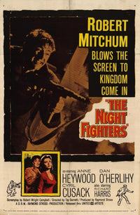 Night Fighters Movie Poster Print featuring dramatic aerial combat imagery.