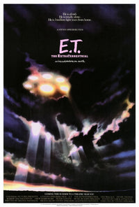 E.T. The Extra-Terrestrial Movie Poster Print featuring a heartwarming scene.