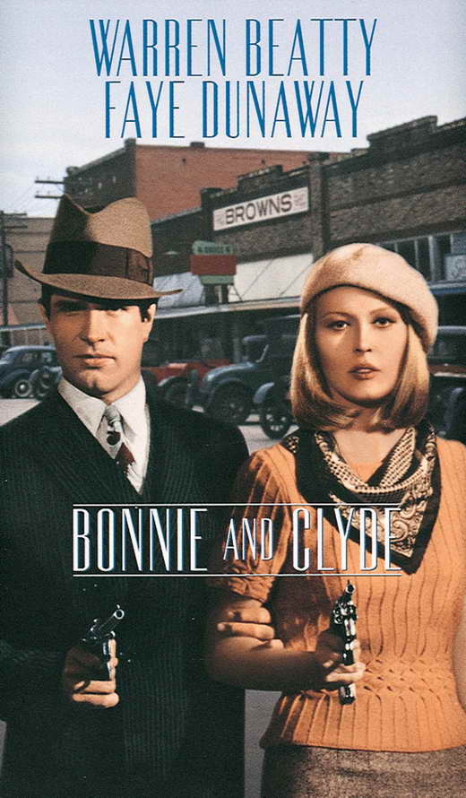 Bonnie & Clyde Movie Poster Print featuring iconic imagery of the legendary couple.