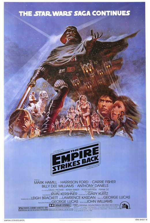 The Empire Strikes Back Movie Poster Print featuring iconic artwork.