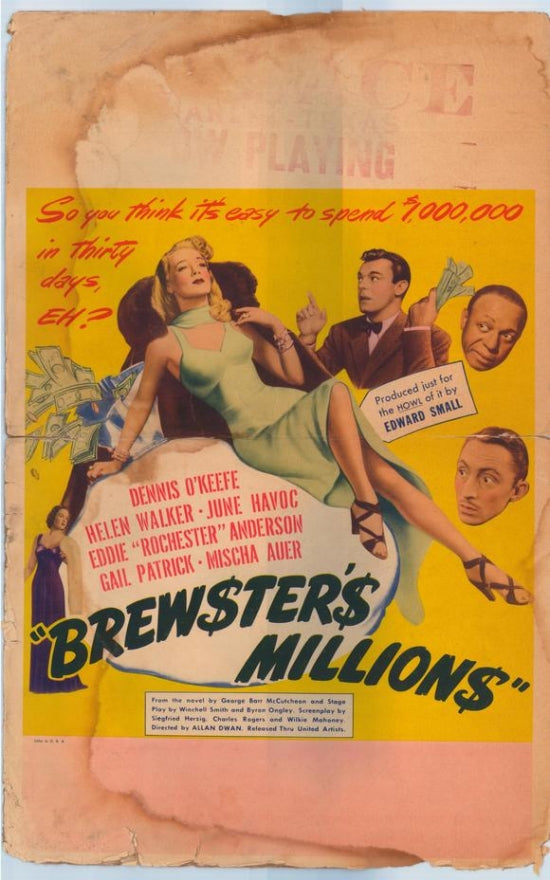 Brewster's Millions movie poster print showcasing the classic film.