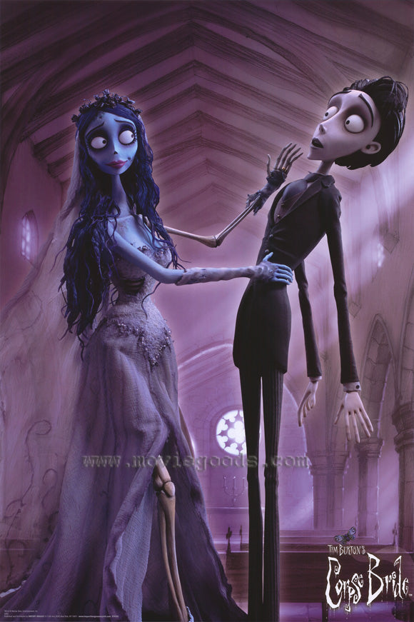 Tim Burton's Corpse Bride Movie Poster Print featuring iconic characters.