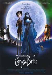 Tim Burton's Corpse Bride Movie Poster Print featuring whimsical and gothic art.