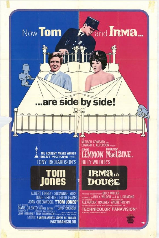 Irma La Douce movie poster print featuring classic film design.