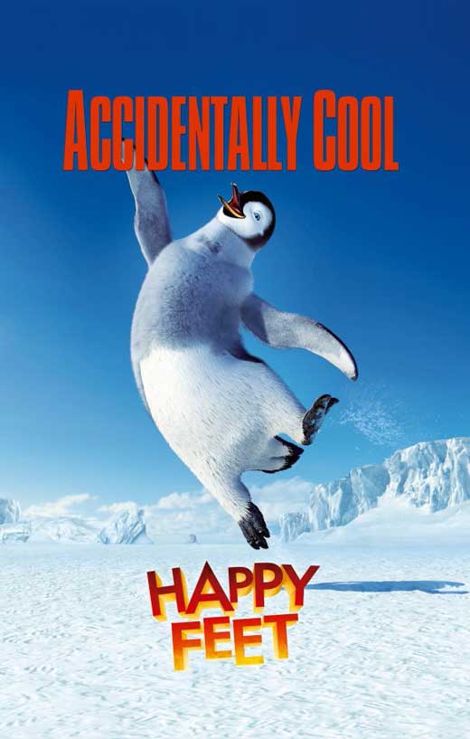Happy Feet Movie Poster Print featuring dancing penguins.