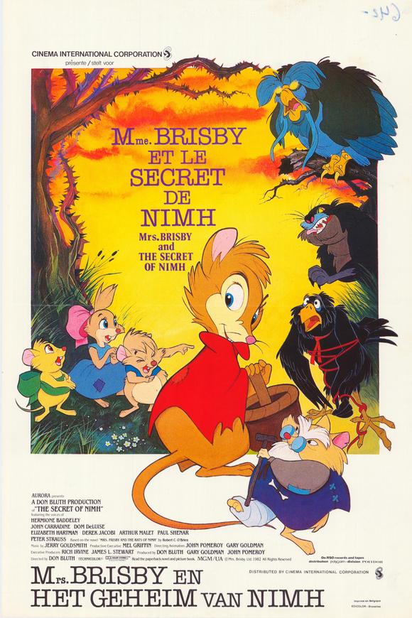 The Secret of NIMH movie poster print featuring vibrant animation art.