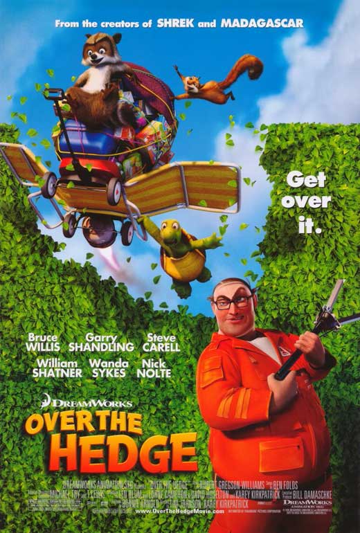 Over the Hedge Movie Poster Print featuring colorful animated characters.