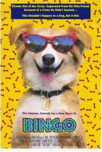 Bingo Movie Poster Print featuring vibrant colors and playful design.
