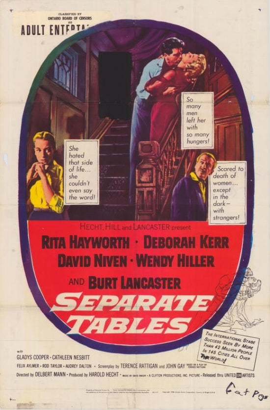 Separate Tables Movie Poster Print showcasing classic film charm.