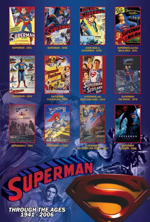 Atom Man vs. Superman Movie Poster Print featuring classic superhero art.
