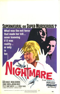 Nightmare Movie Poster Print featuring classic horror imagery.