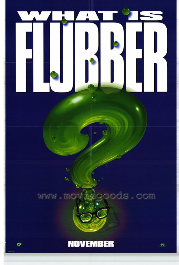 Flubber Movie Poster Print featuring the iconic green mass of energy.