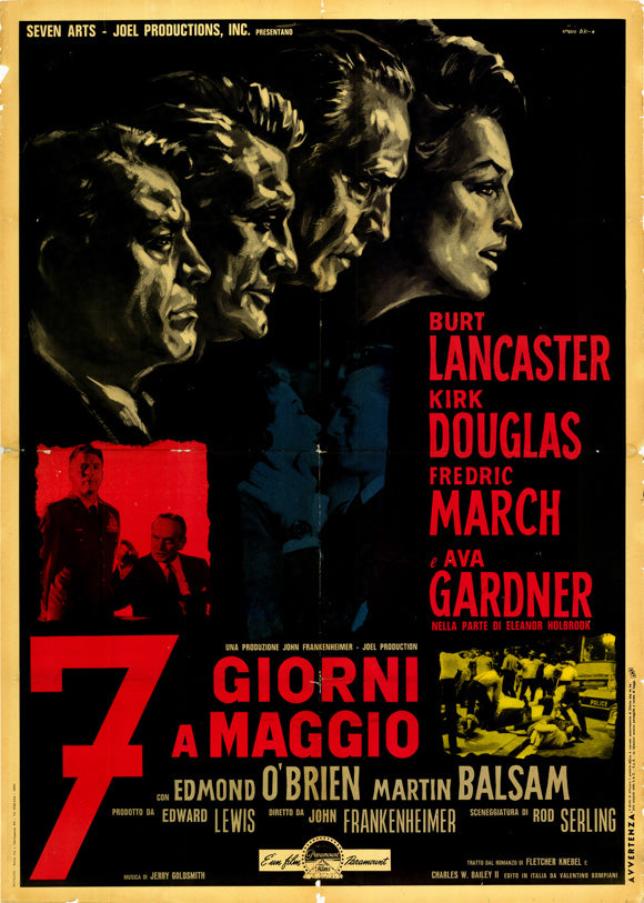 Seven Days in May Movie Poster Print showcasing political intrigue.