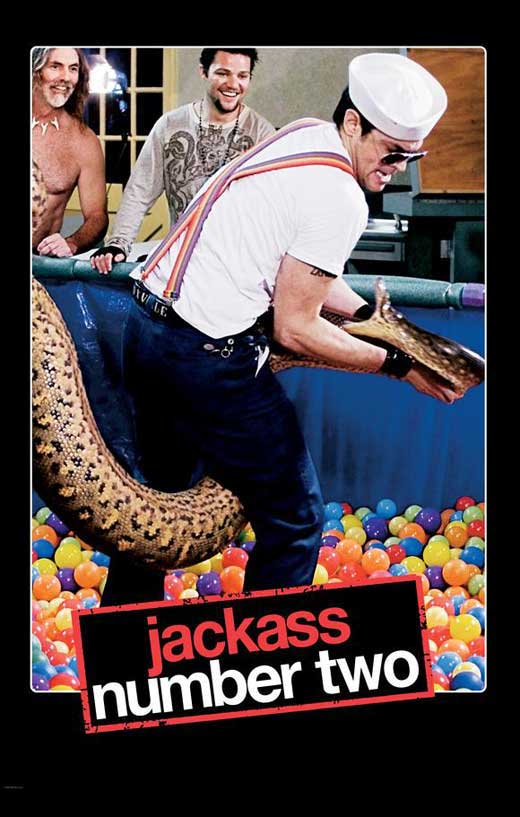Jackass: Number Two Movie Poster Print featuring vibrant colors and humorous design.