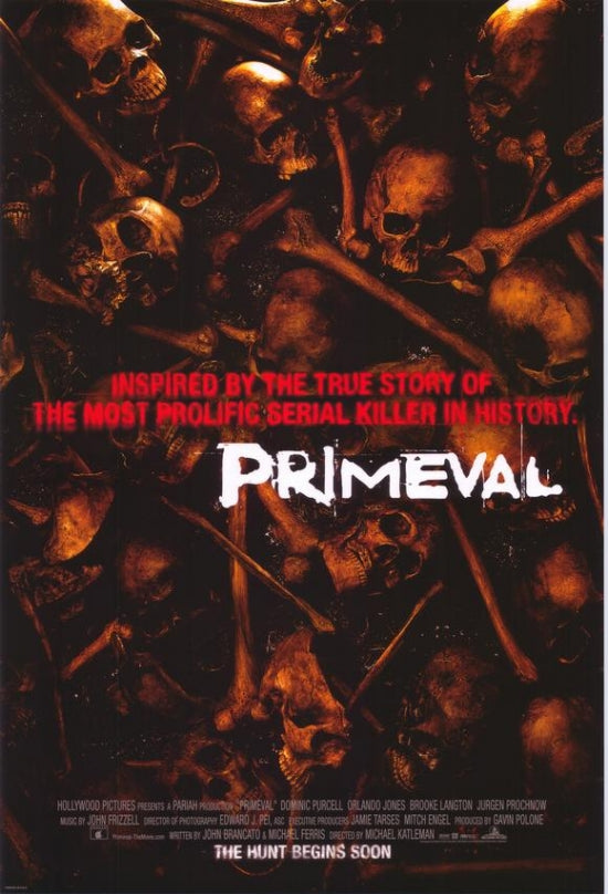 Primeval movie poster print showcasing thrilling cinematic artwork.