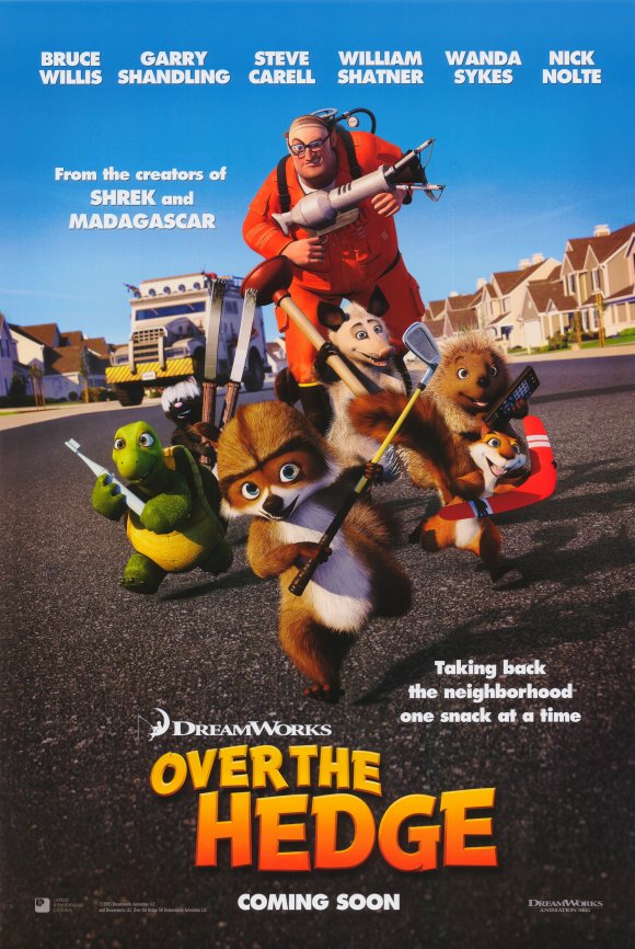 Over the Hedge Movie Poster Print showcasing animated woodland creatures
