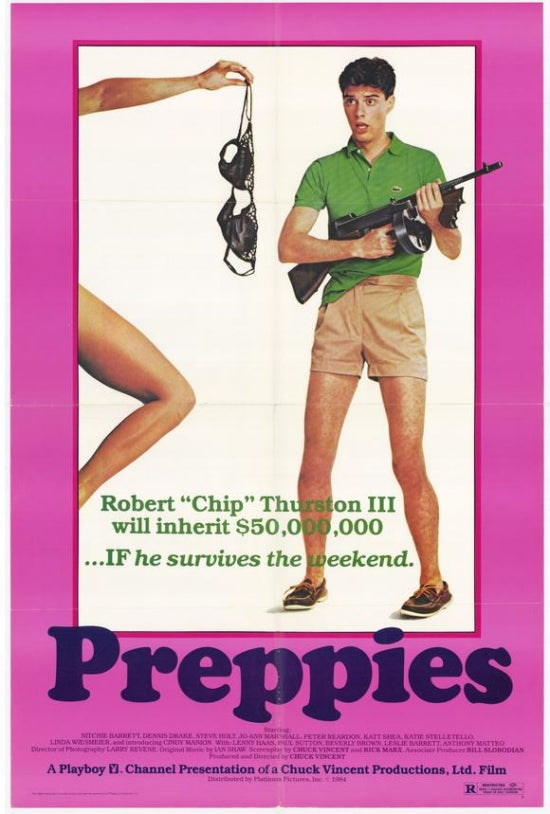 Preppies Movie Poster Print showcasing iconic 1980s style