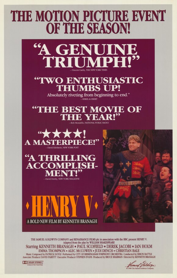 Henry V Movie Poster Print showcasing dramatic film imagery.