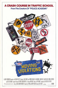 Moving Violations Movie Poster Print featuring vibrant colors and classic comedy theme.
