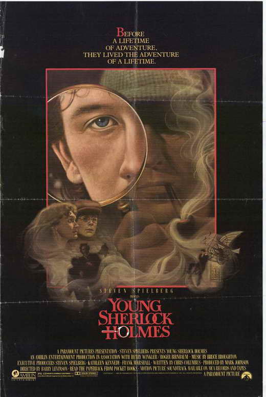 Young Sherlock Holmes Movie Poster Print showcasing iconic characters and scenes.