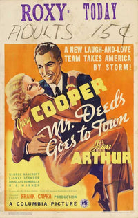 Mr. Deeds Goes to Town Movie Poster Print featuring classic film artwork.