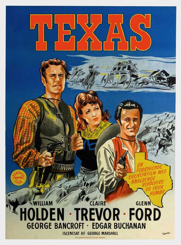 Texas Movie Poster Print featuring vibrant artwork
