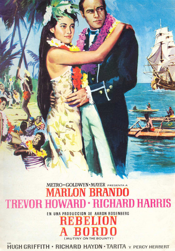 Mutiny on the Bounty Movie Poster Print featuring high seas adventure.