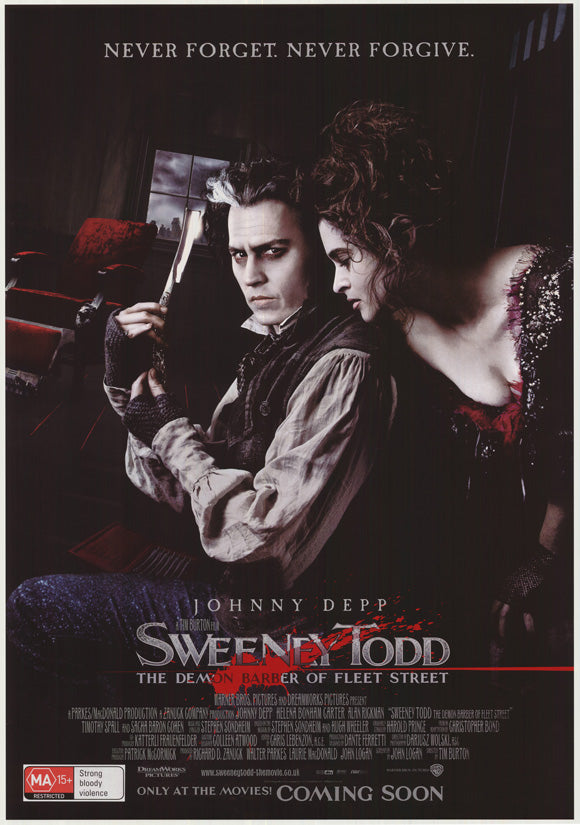 Sweeney Todd: The Demon Barber of Fleet Street movie poster print.