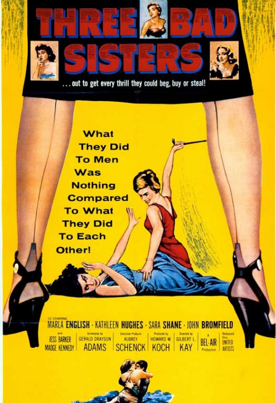 Three Bad Sisters Movie Poster Print showcasing dramatic artwork.