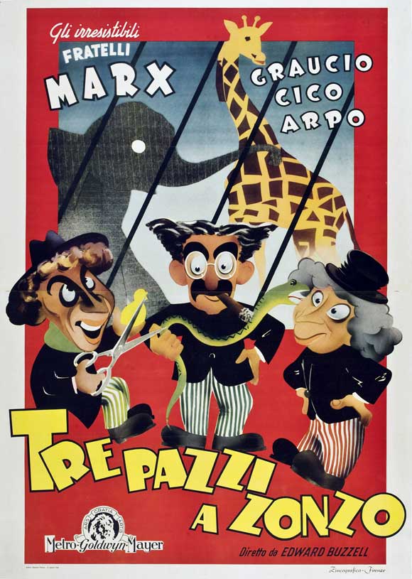 At the Circus Movie Poster Print featuring a colorful circus scene.