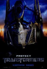 Transformers Movie Poster Print showcasing action-packed artwork.
