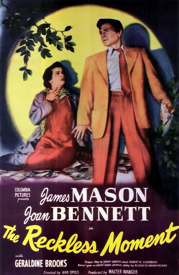The Reckless Moment Movie Poster Print featuring classic film noir visuals.