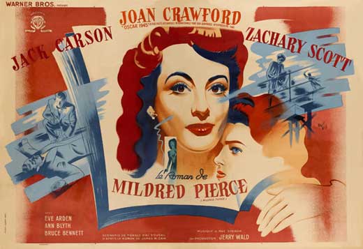Mildred Pierce Movie Poster Print featuring classic film design.
