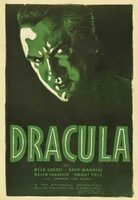 Dracula Movie Poster Print featuring classic horror imagery.
