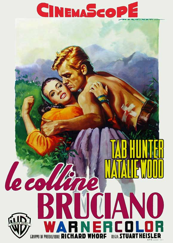The Burning Hills Movie Poster Print featuring vibrant colors and classic cinema theme.