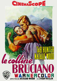 The Burning Hills Movie Poster Print featuring vibrant colors and classic cinema theme.
