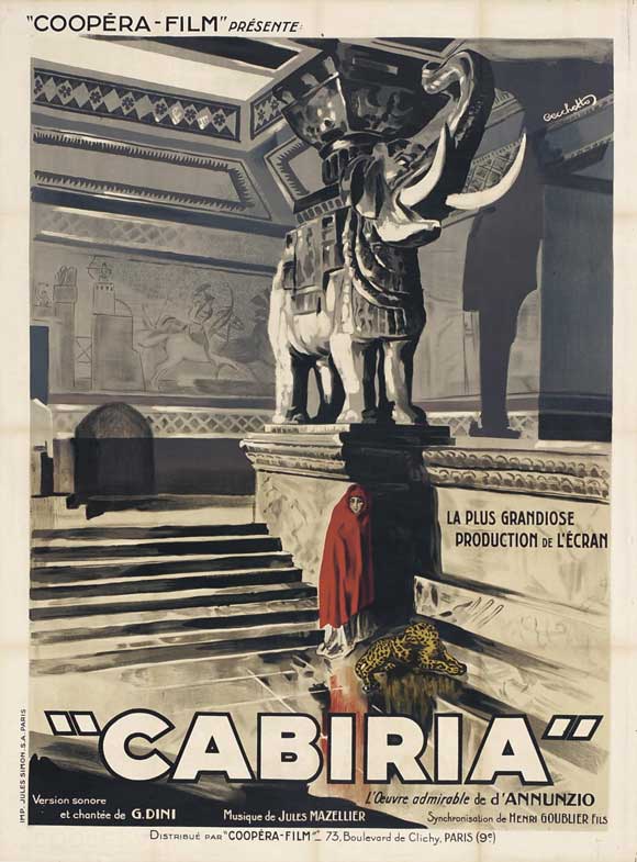 Cabiria Movie Poster Print showcasing classic film art.