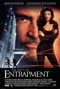 Entrapment movie poster print showcasing dynamic imagery and dramatic design.