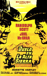 Ride the High Country Movie Poster Print featuring classic Western film imagery.