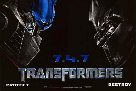 Transformers Movie Poster Print showcasing epic sci-fi artwork.
