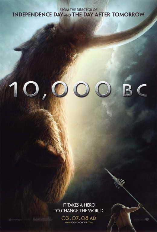 10,000 B.C. Movie Poster Print showcasing prehistoric adventure.
